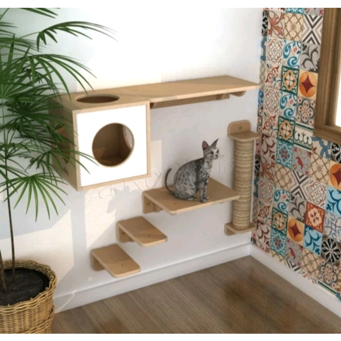 cat playground cat condo cat tree rumah kucing dinding 1set