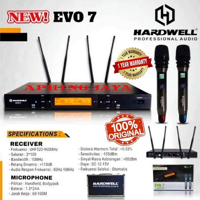 Mic Wireless Hardwell EVO-7 Handheld HARDWELL EVO 7 Original Garansi Resmi
