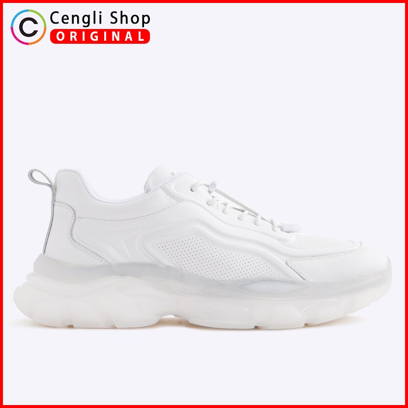 EM66 SEPATU PRIA SNEAKER EVERBEST ORIGINAL KULIT ALL FULL WHITE PUTIH POLOS