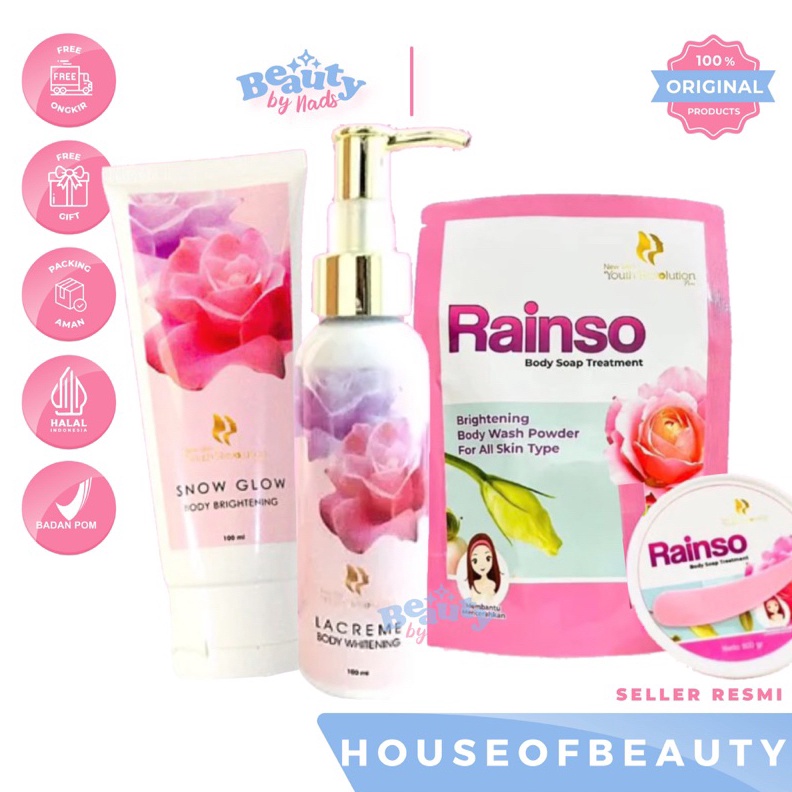 Sale READY LA CREME BODY BLEACHING WHITENING SNOW GLOW BODY BRIGHTENING REVOLUTION PLUS RAINSO BODY 