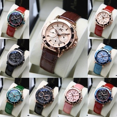 ORIGINAL Jam Tangan Wanita Alexandre Christie AC 9205 / AC9205 / 2B10  Garansi 1 Tahun - Tali Kulit 