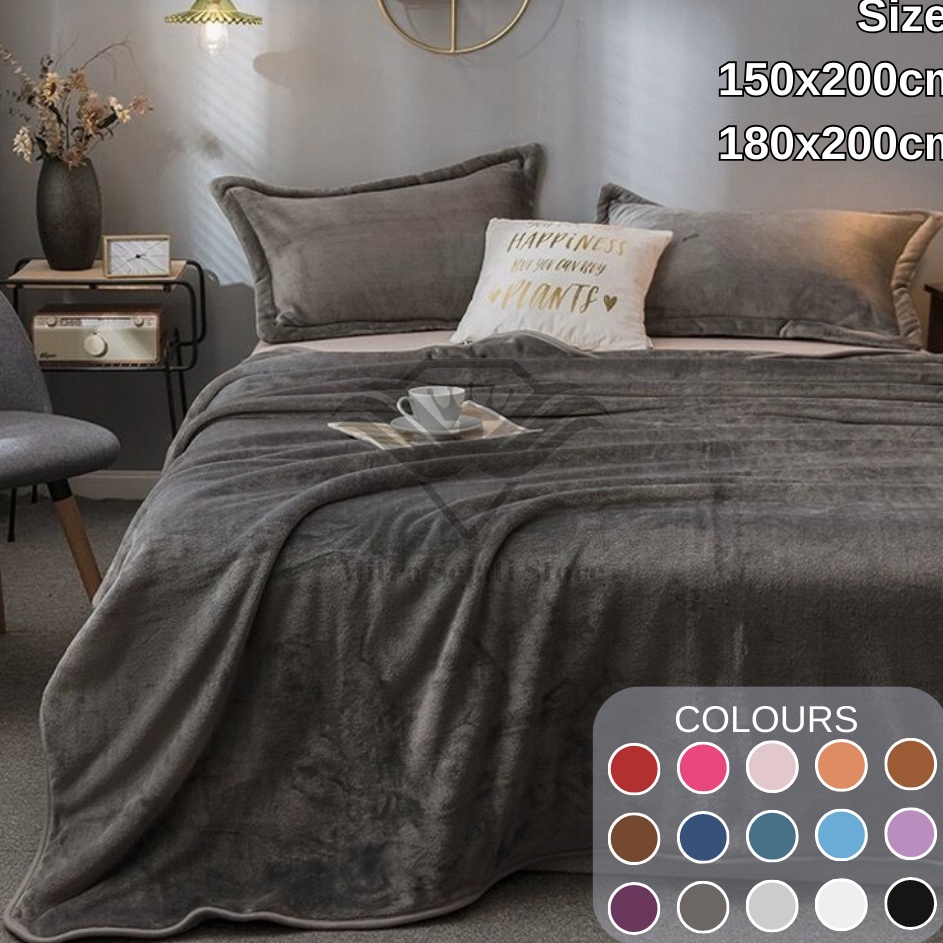 Selimut Lembut 15x21x2 Pola Polos Dewasa Terlaris  Termurah