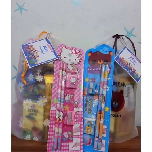 

modelTipe BGZ792 Ready Paket Snack Alat tulis Kemasan Pouch Serut FREE CARD