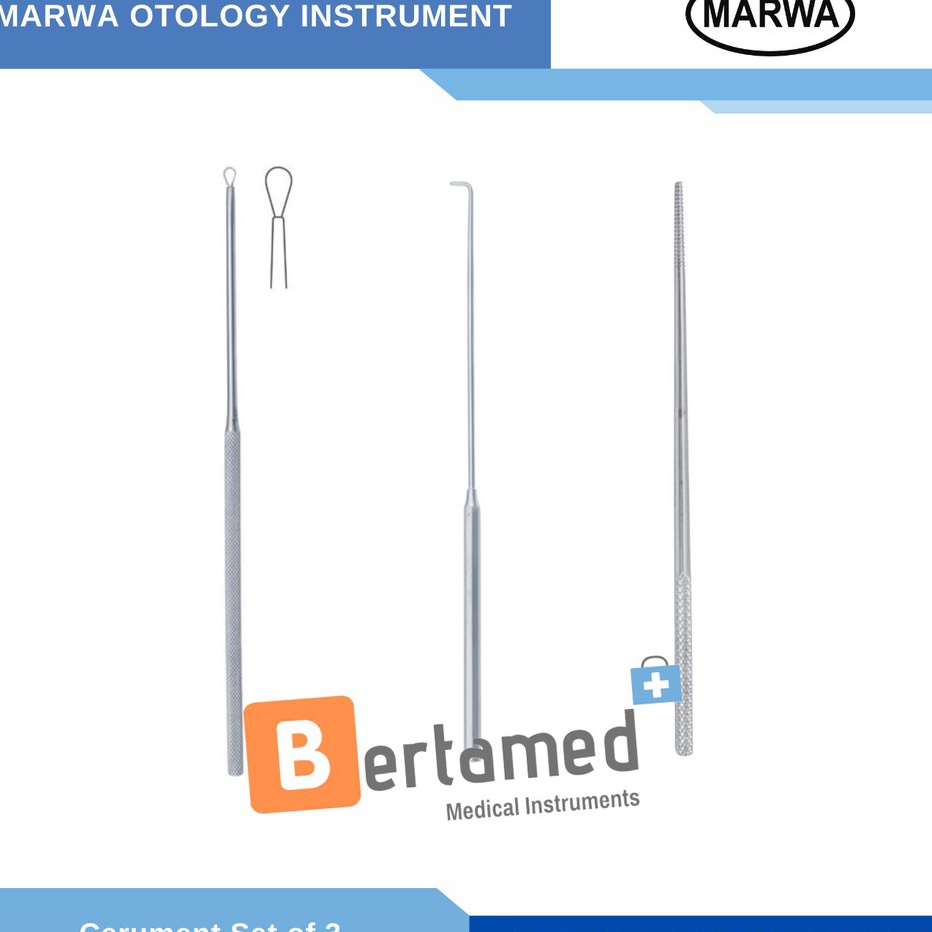 Terlaku MARWA Cerument Set of 3  Cerumen Set  Serumen Set THT  Sendok Serumen  Kait Serumen  Pelilit
