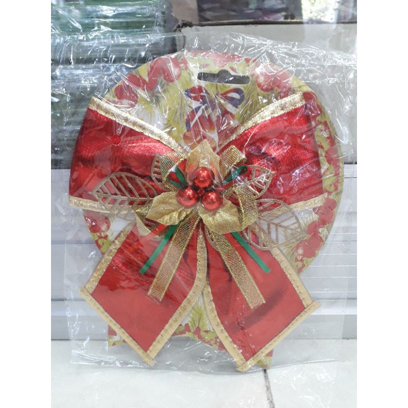 Gantungan Pita Natal Merah / Gantungan Hiasan Natal / Hiasan Pohon Natal / Gantungan Natal Rajawali 
