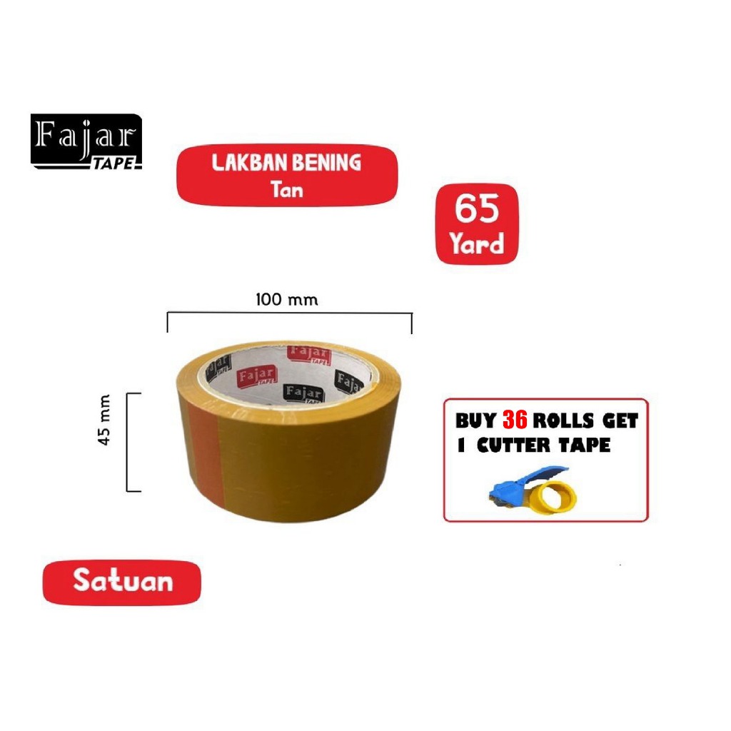 

Lakban Cokelat / Brown / 45mm x 65 Yard (Full Meter)