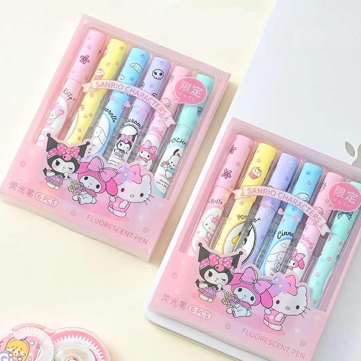 

TERMURAH! STABILO 1 SET ISI 6 PCS WARNA PASTEL BERBEDA MOTIF KARTUN ATK