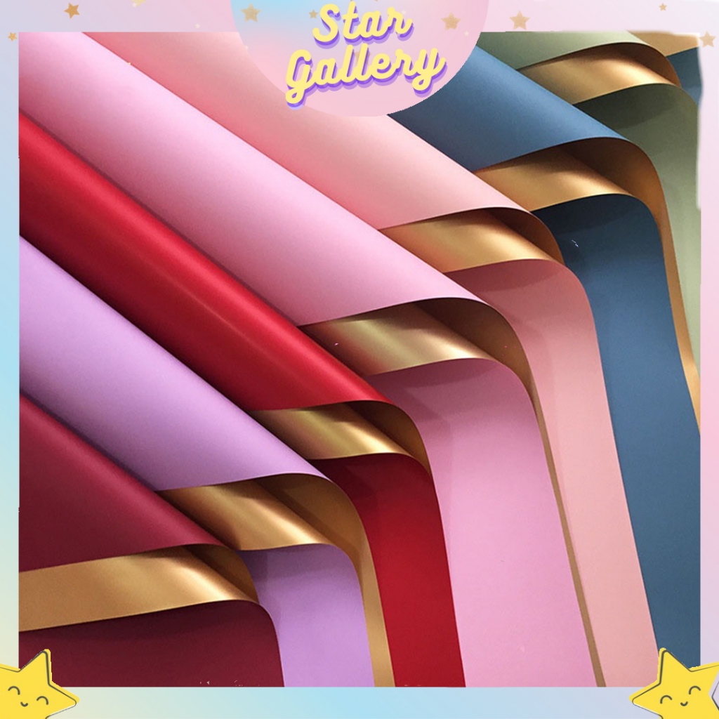 

Kertas Bunga Buket Flower Wrapping Cellophane Dua Warna BI Color Waterproof KB02