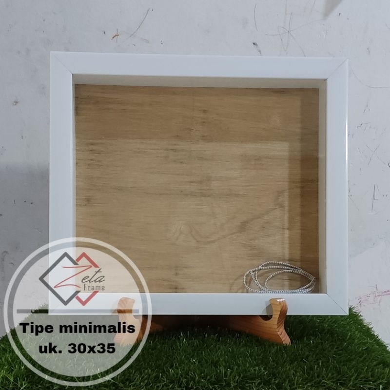 Tipe CO3 putih uk. 30x35 - Pigura mahar minimalis - Pigura 3D minimalis - Pigura scrapframe