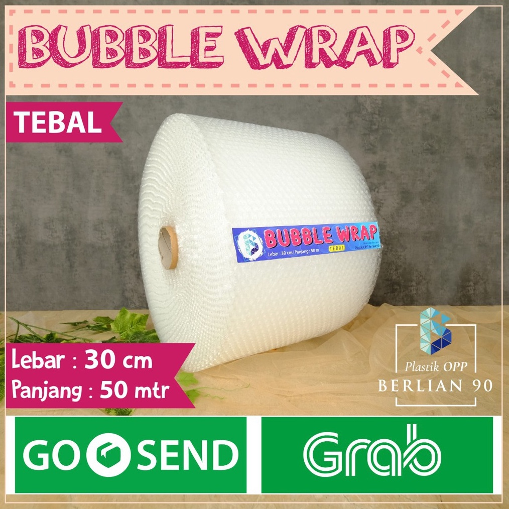 

1212 Promo BUBBLE WRAP BENING 3 cm x 5 meter BUBBLE WRAP TEBAL Plastik pengaman paket Khusus GOJEK GRAB murah