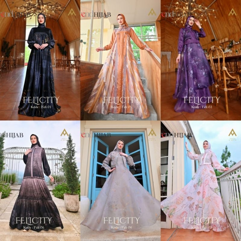 [ARMILA SYAR'I] GAMIS SYARI TERBARU / DRESS SET MEWAH ORIGINAL BRANDED " FELICITY EDITION " By Armil