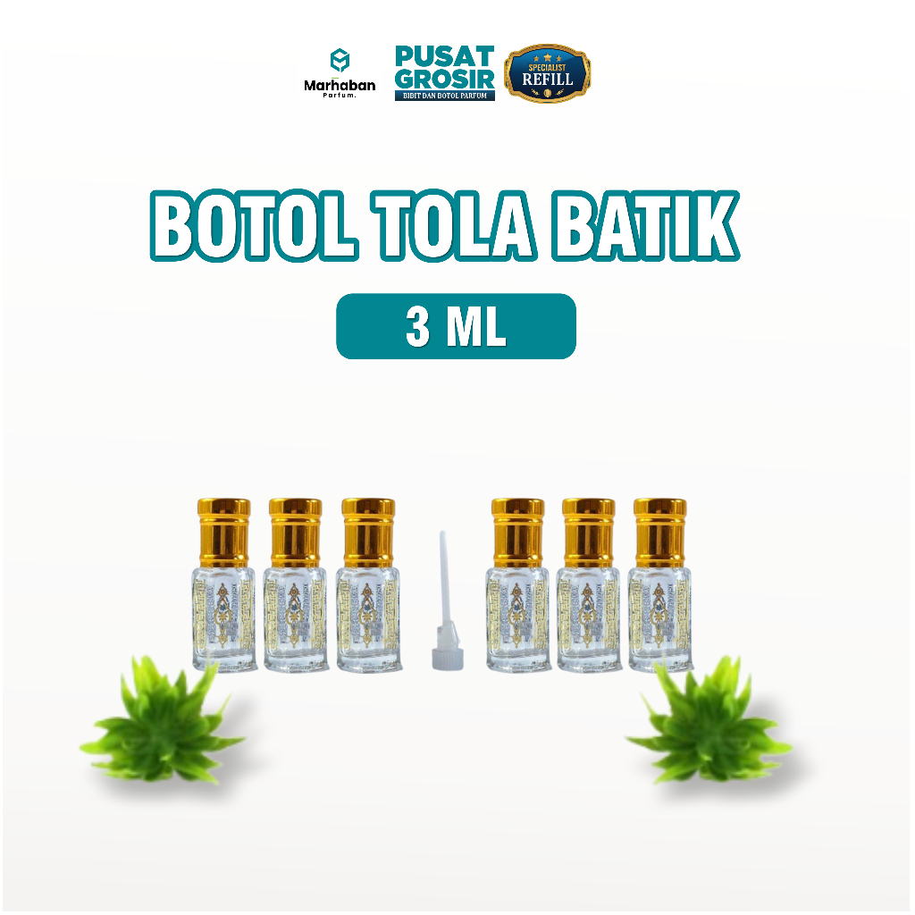Botol Tola Suratti Motif Batik 3ML - Botol Tola Printing - Botol Stick Batik Printing Perlusin
