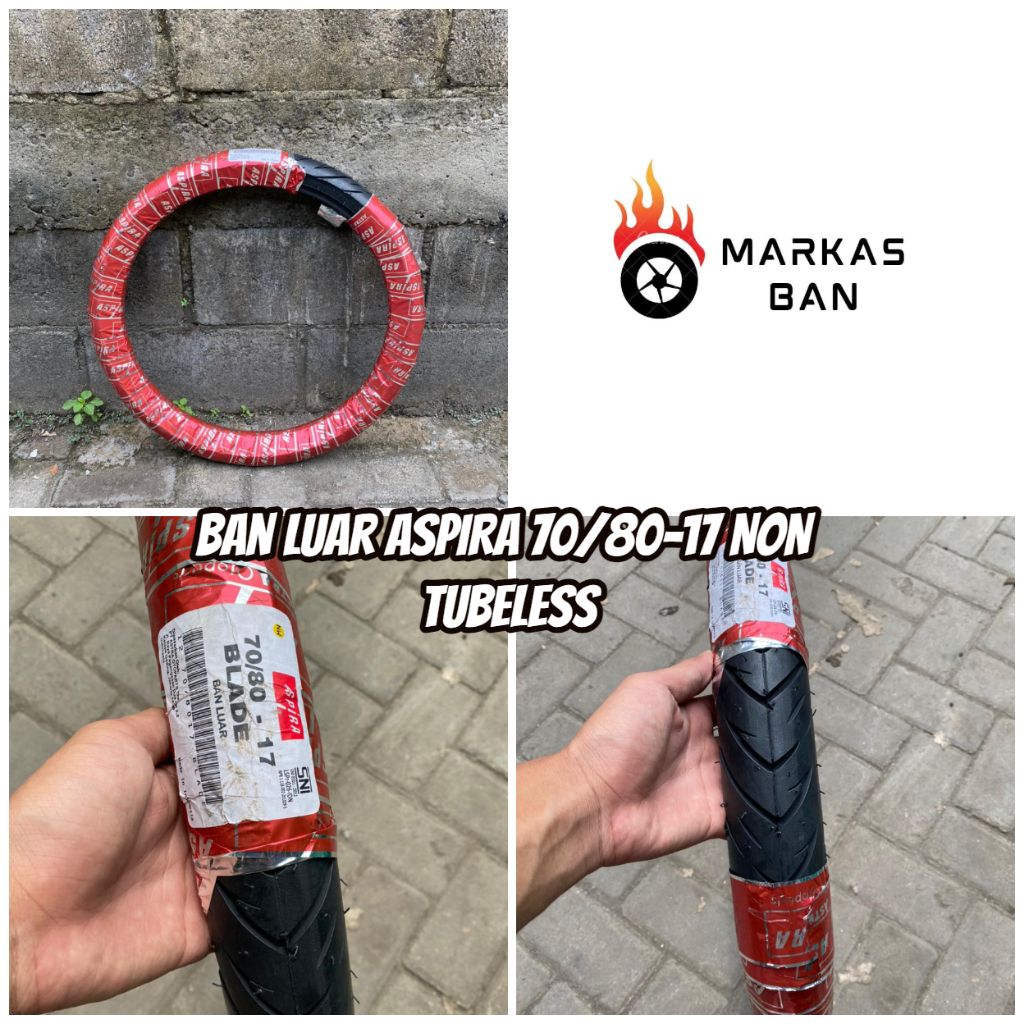 BAN LUAR ASPIRA 70/80-17 TUBETYPE NON TUBLESS || BAN LUAR BEBEK ASPIRA 70/80-17 NON TUBELESS