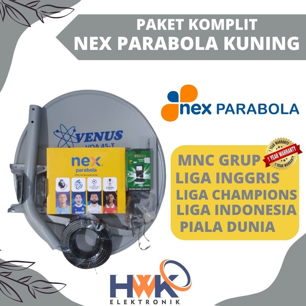 Paket parabola mini NEX PARABOLA KUNING komplit siap tonton