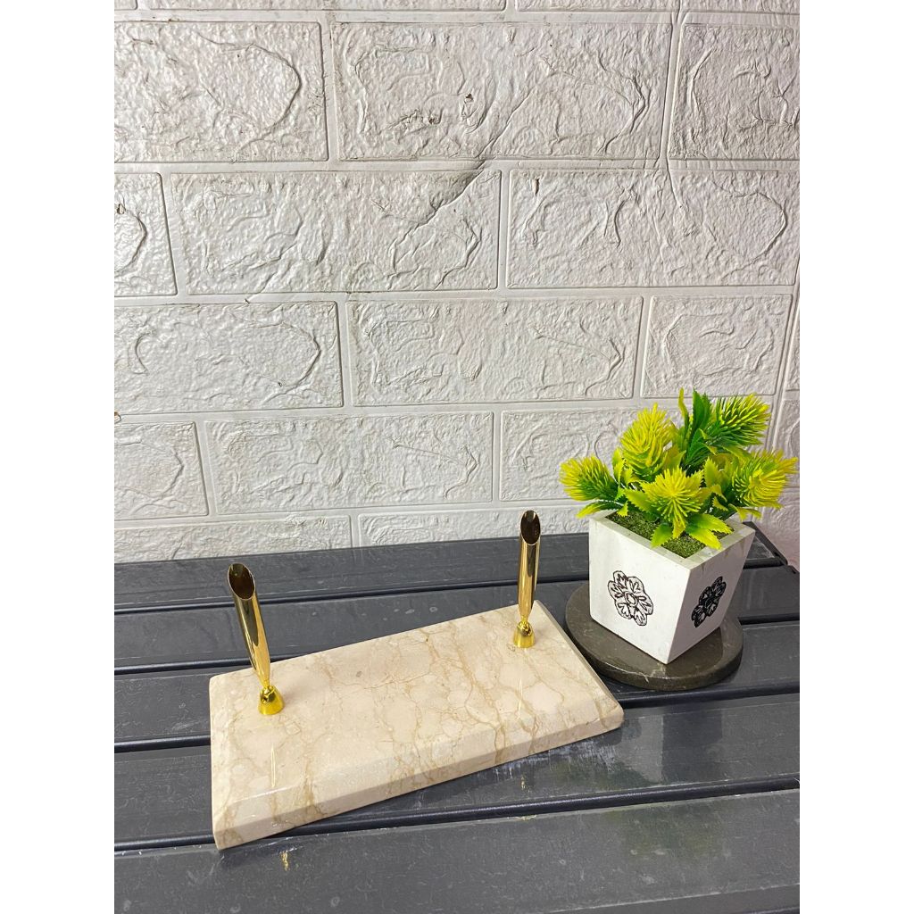 

MARBLE PENA HOLDER TEMPAT PULPEN BOLLPOINT Persegi panjang MEJA KANTOR MARMER