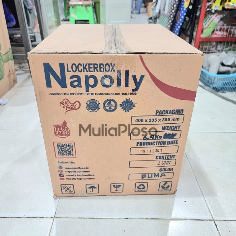 Gratong Locker Box Lemari Plastik Napolly Lbp 1407 Susun 4 + 3 Sekat Tambahan , Tower 1 Baris Lemari
