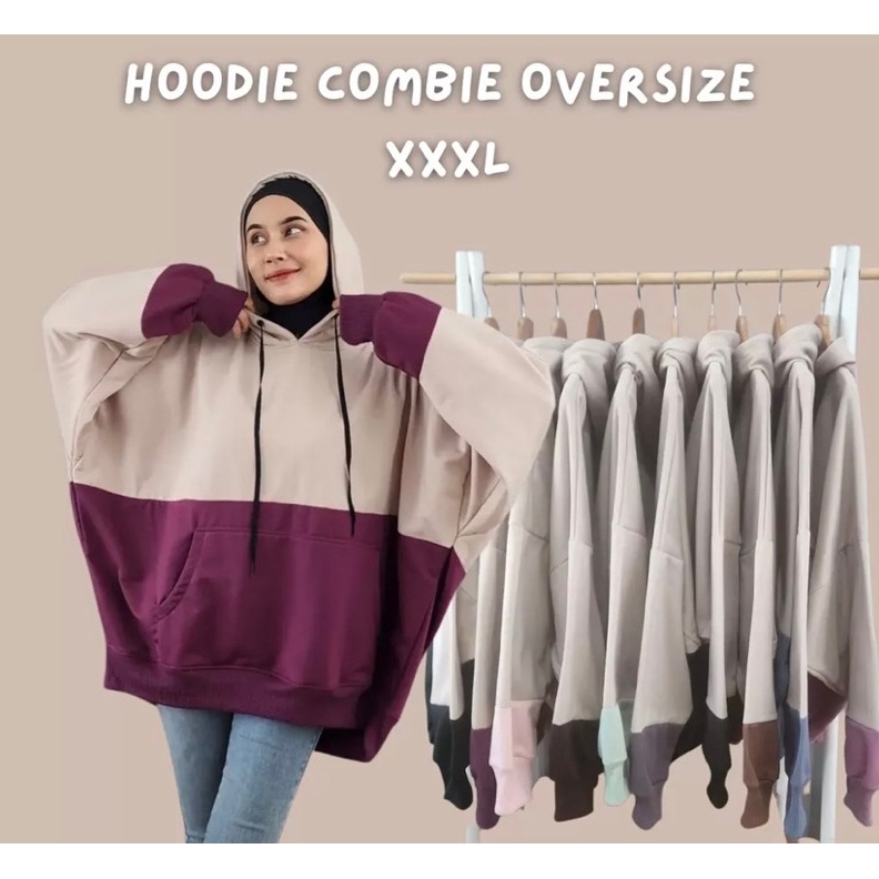 SHOPEE MALL BYDNF Hoodie Oversize XXXL Batwin Hoodie Wanita Bigsize Topi dua layer