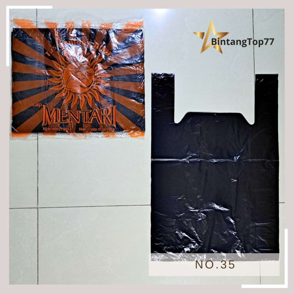 Kantong Plastik Kresek Hitam Mentari HDPE No.35 (28 Pcs)