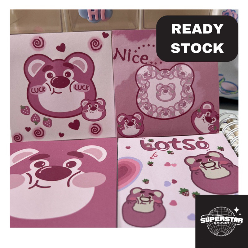 

Sticky Notes Bentuk Lotso Lucu/ sticky notes/ memo/ Index notes/ Post-it notes pesan memo lengket perlengkapan alat tulis sekolah