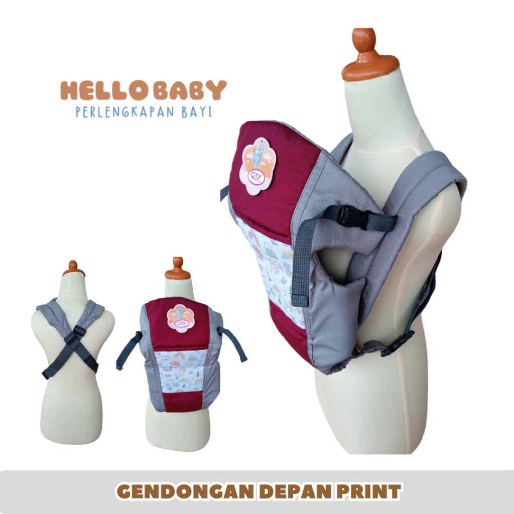 Gendongan Bayi Depan Ransel Print / Gendongan Bayi Depan
