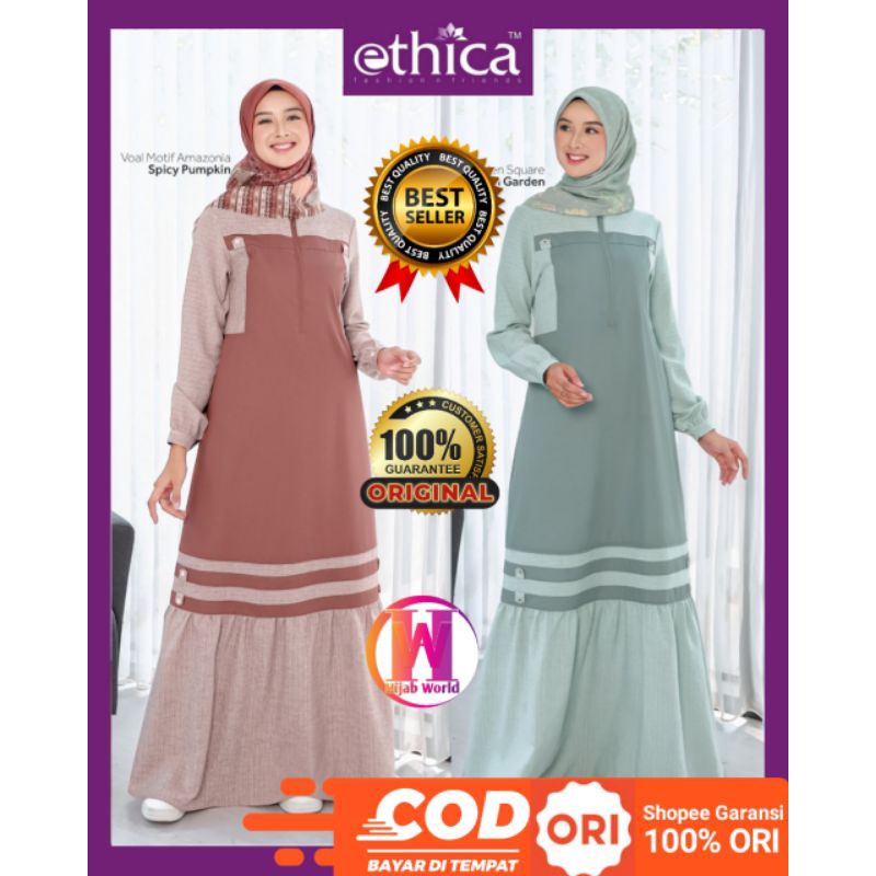 Gamis Ethica Ayumi 433 Terbaru / Baju gamis terbaru 2023 /  Gamis Modern / Gamis Simple Elegan / Dre