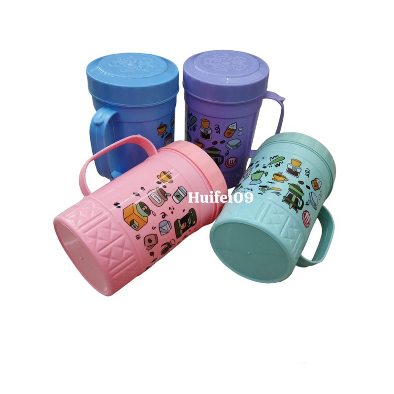  MARIO MUG ELIZA MUG PLASTIK KARAKTER CANGKIR TUTUP PLASTIK WARNA WARNI  KARAKTER