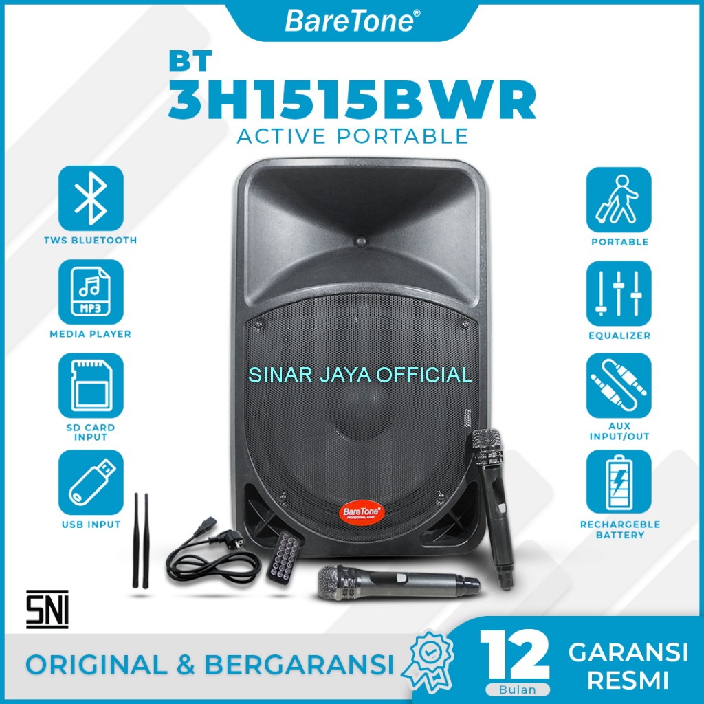 Speaker portable meeting wireless baretone BT-3H1515BWR 15BWR 15 15bwr inch Original