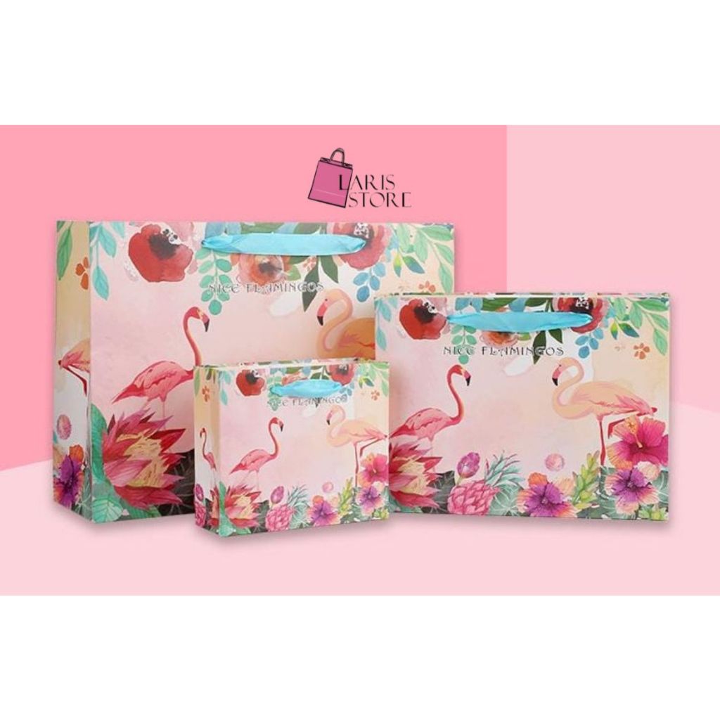 

PAPERBAG PREMIUM MOTIF FLAMINGO MEWAH IMPOR BAHAN TEBAL / TAS KADO / KANTONG HADIAH