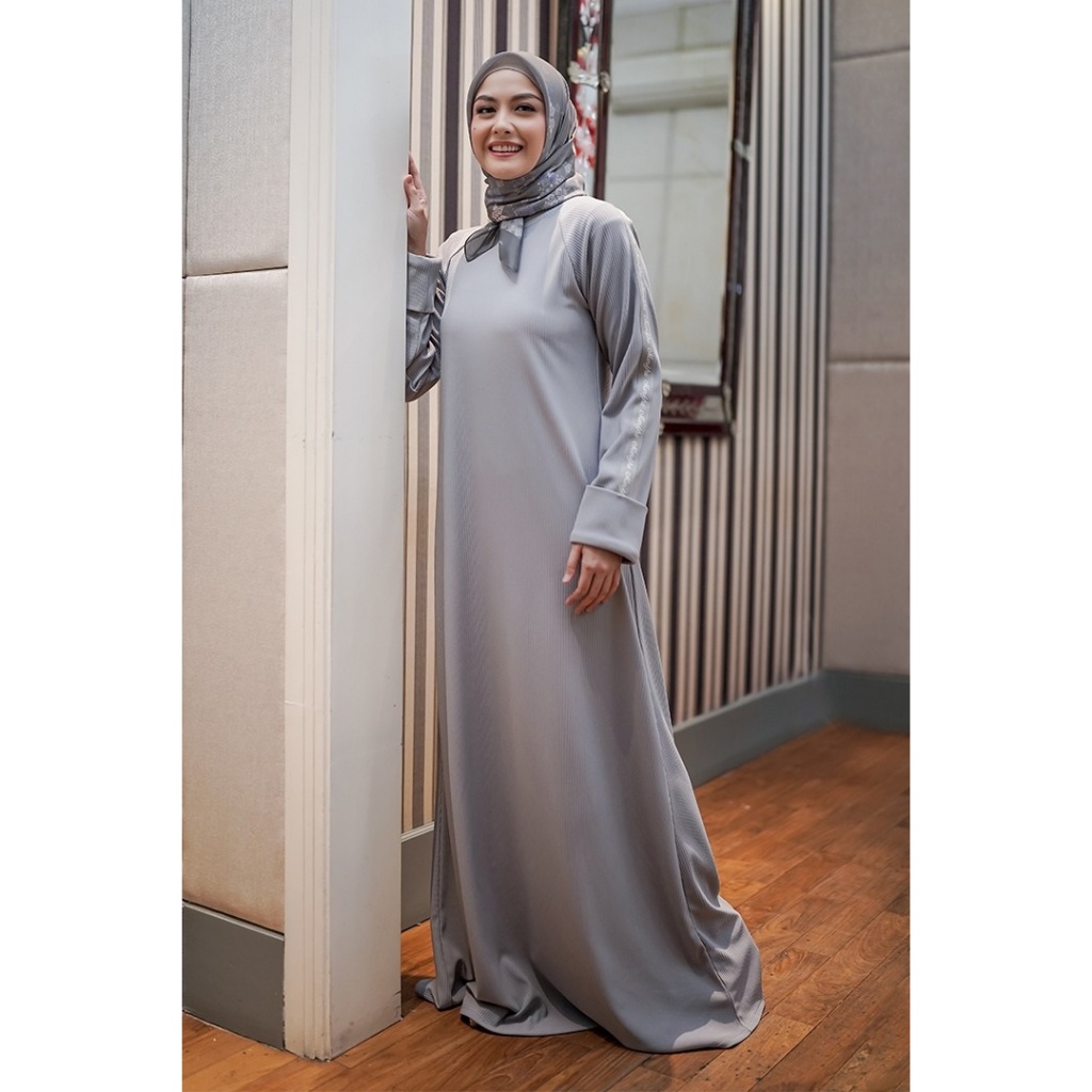 MANDJHA Lady Knit Dress Grey - Gamis Kaos Stretch Premium by IVAN GUNAWAN