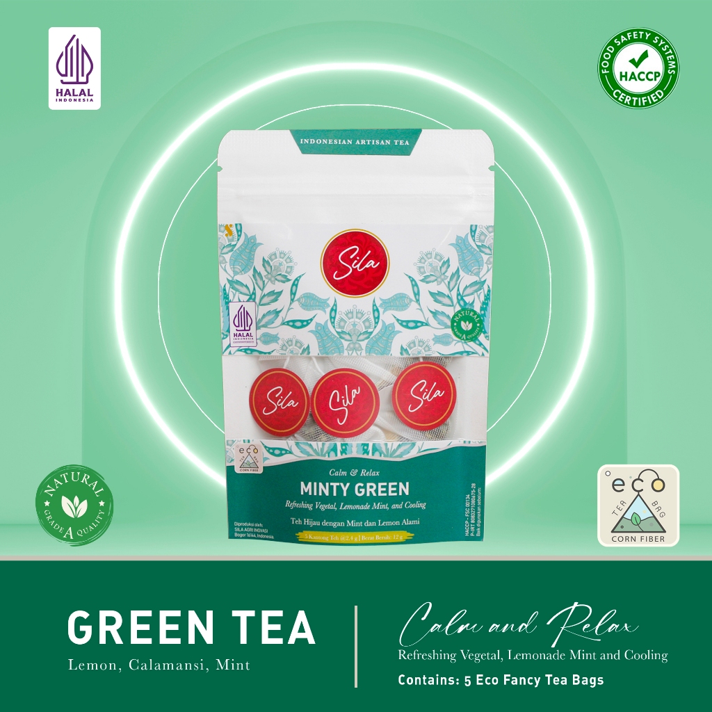 

Sila Artisan Tea - Minty Green - White Kraft Pouch - Teh Premium - Green Tea
