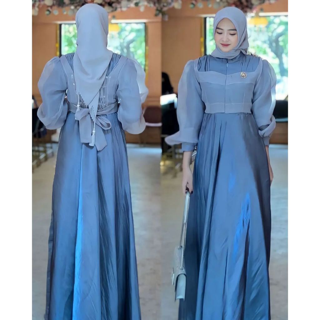 Sienna Dress Wanita Terbaru 2024 / Dress Shimmer Wanita / Dress Kondangan Wanita / Dress Busui Wanit