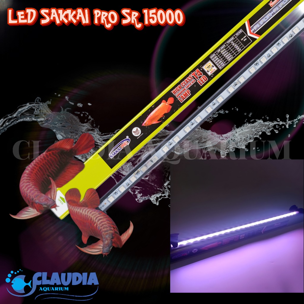 Lampu LED SAKKAI PRO T4 SR 15000 150 CM 21 Watt Lampu Soft Tanning Arwana Lampu Celup Aquarium Aquas