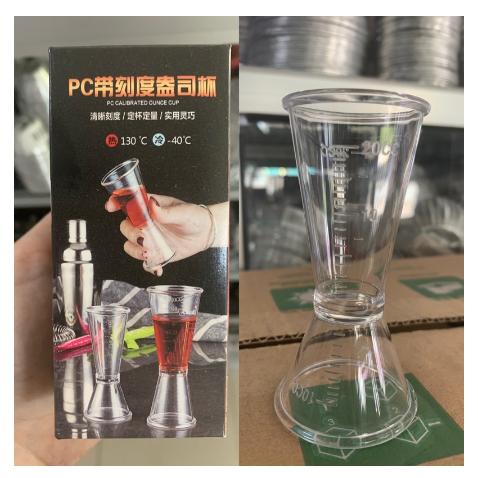Gelas takar / jigger plastik acrylic / takaran minuman