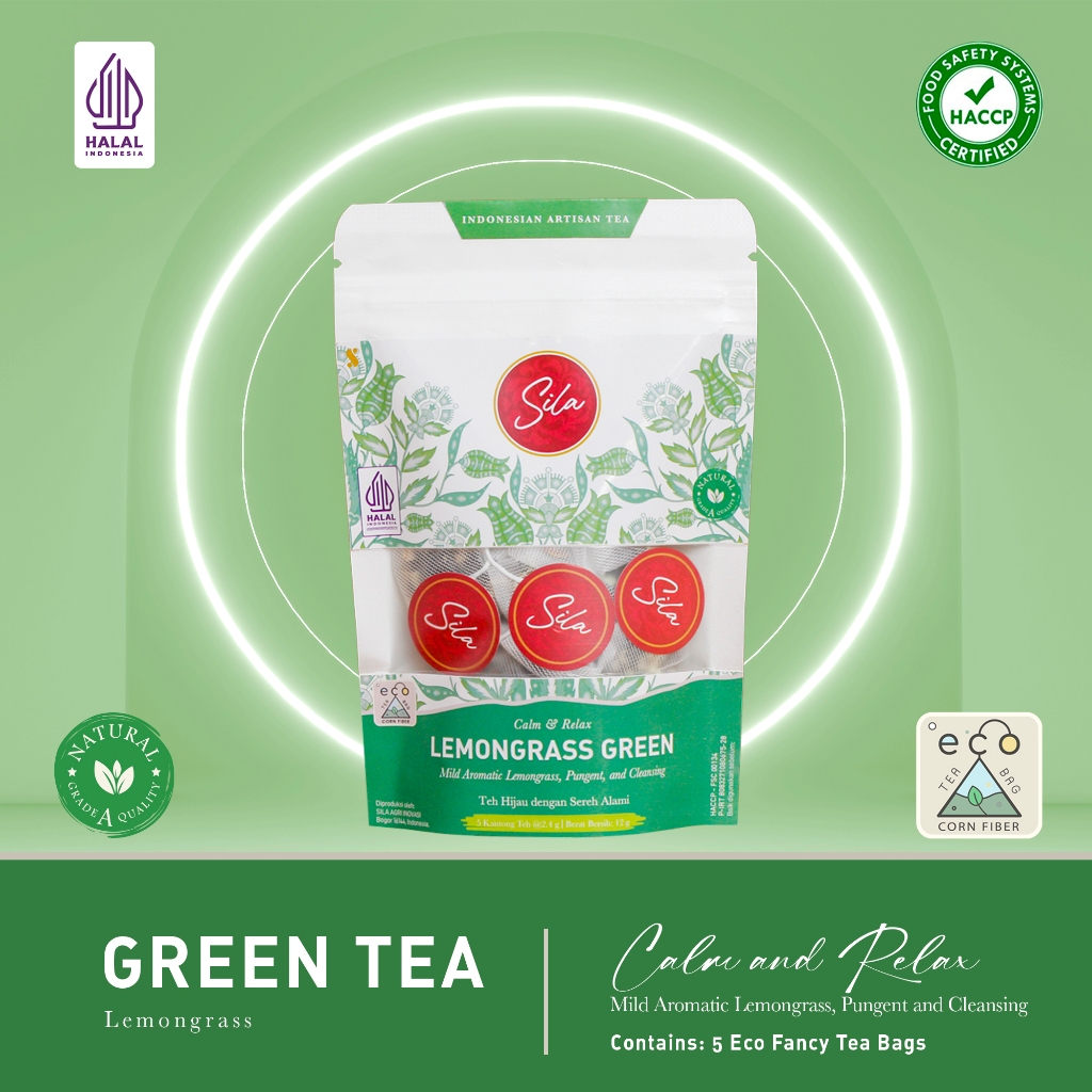 

Sila - Lemongrass Green - Daily Gourmet - Premium Tea - White Kraft Pouch - Teh Premium - Green Tea