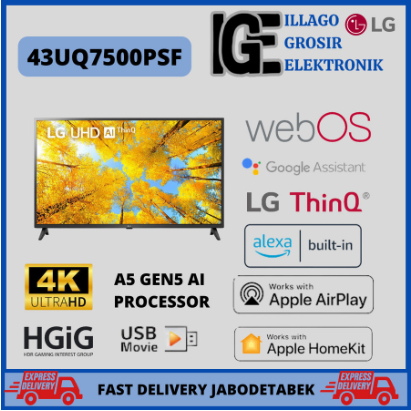 LG 43UQ7500PSF SMART TV 43 INCH LG 43UQ7500 UHD TV DIGITAL 4K LG TV 43