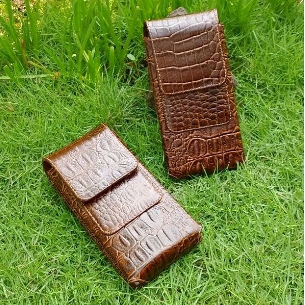 sarung hp kulit sapi asli motif buaya