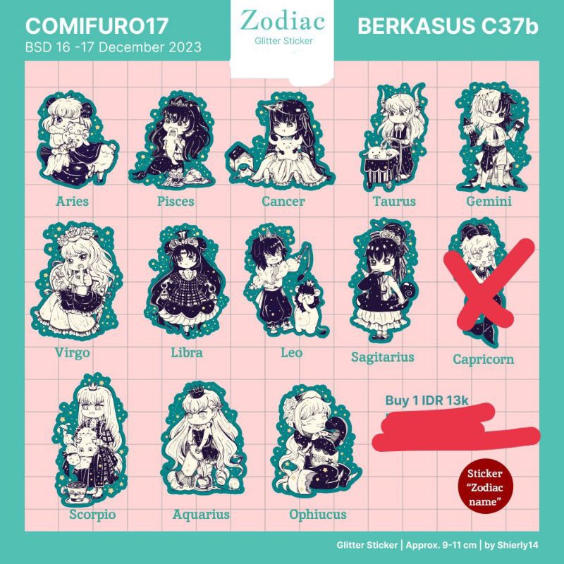 

glitter Sticker Zodiac by Shierly14