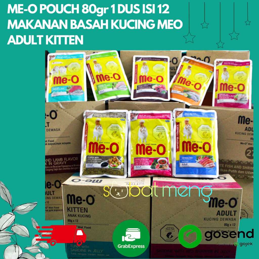 ME-O POUCH 85G 1 DUS ISI 12 | MAKANAN BASAH KUCING MEO ADULT KITTEN