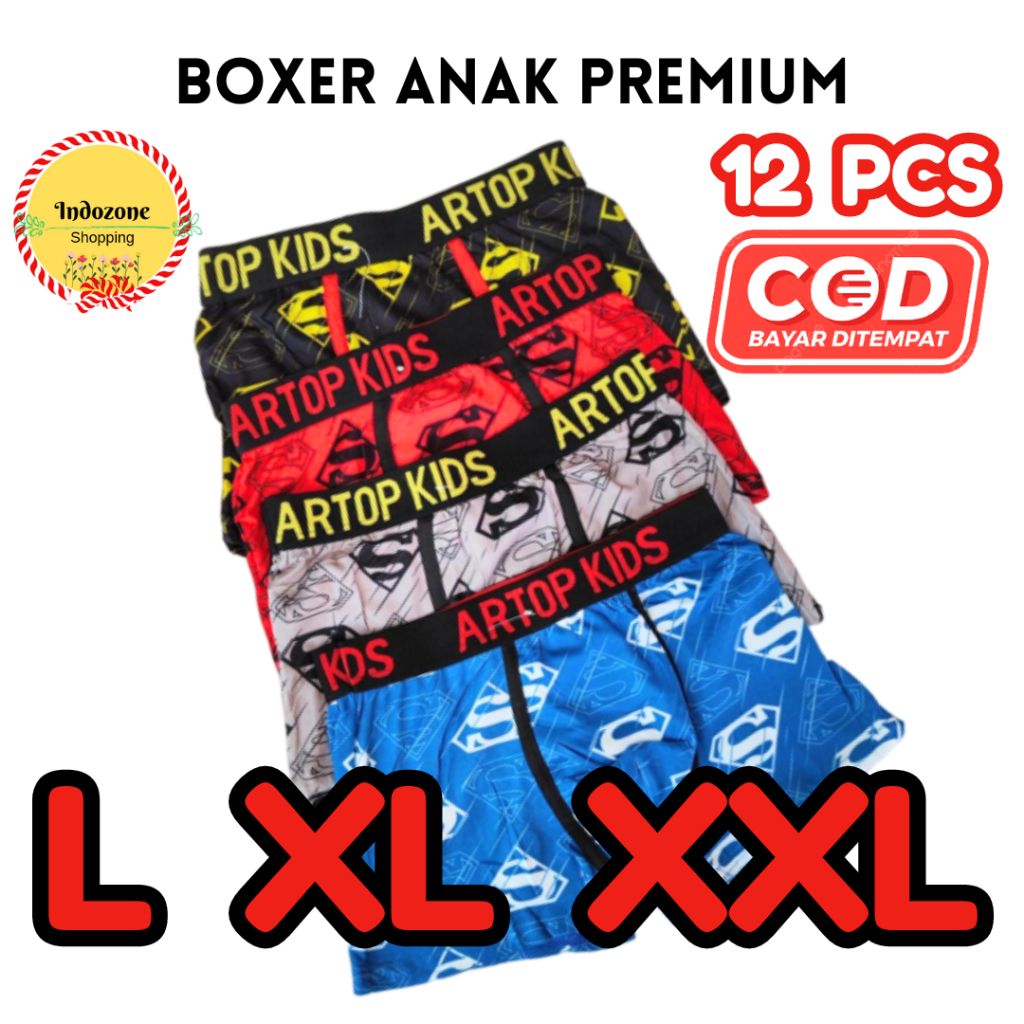 PREMIUM Celana Dalam Boxer Anak Laki-Laki SD 7-11 Tahun ARTOP Motif Batman