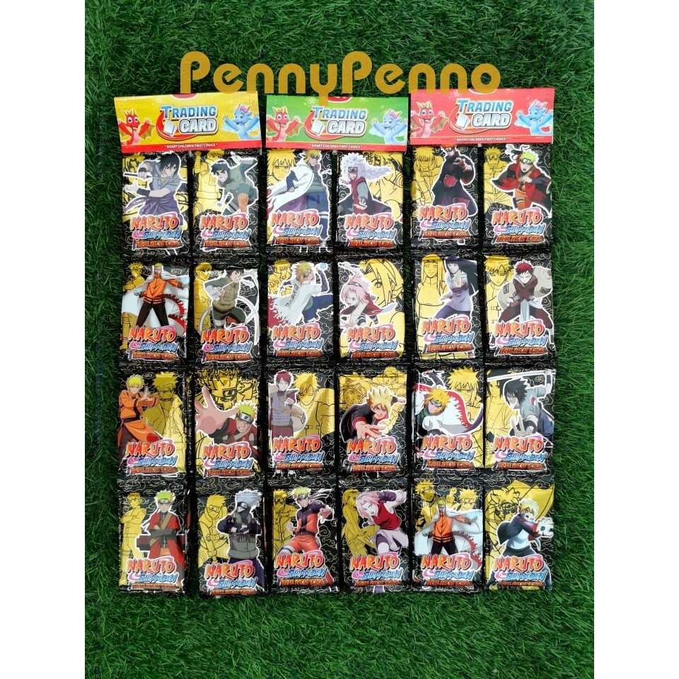 (12 Sachet = 120 Kartu)  Kartu Trading Card Game Naruto Boboiboy Pokemon Ultraman Mobile Legend Free