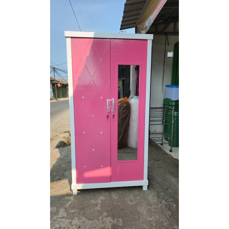 LEMARI PAKAIAN KAYU PINTU 2 MINIMALIS ENGSEL,LEMARI PAKAIN,LEMARI BAJU