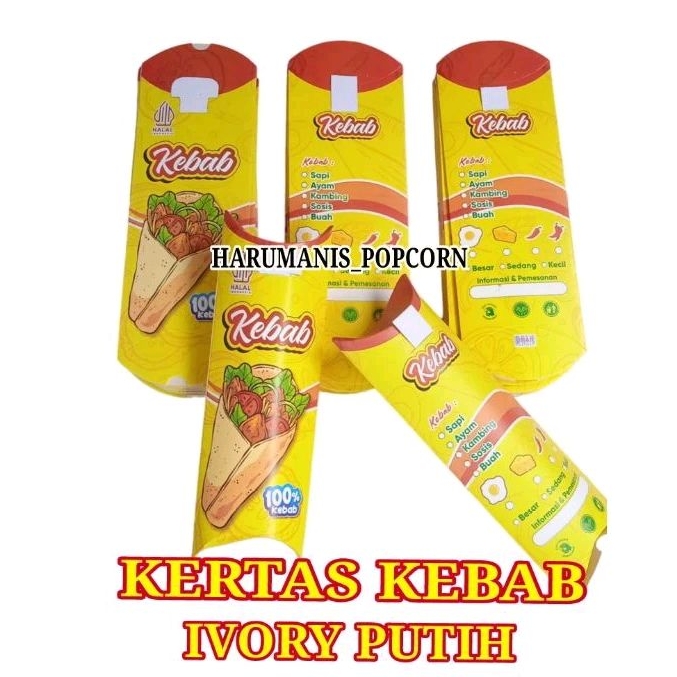 

Bungkus kebab, Box kebab, Kemasan kebab, Kertas kebab, ivory putih