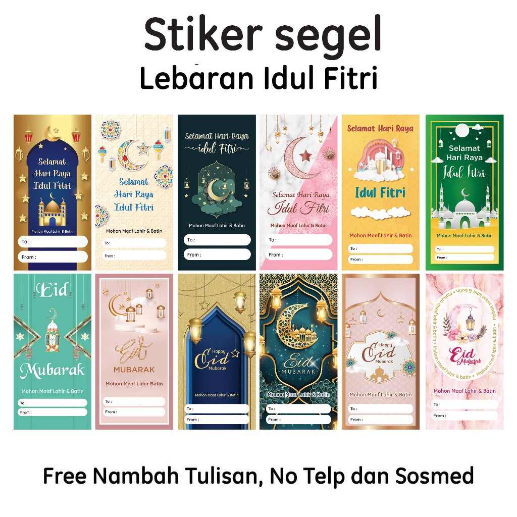 

33 Pcs Stiker Segel Kardus / Stiker Segel Packaging Tema Lebaran