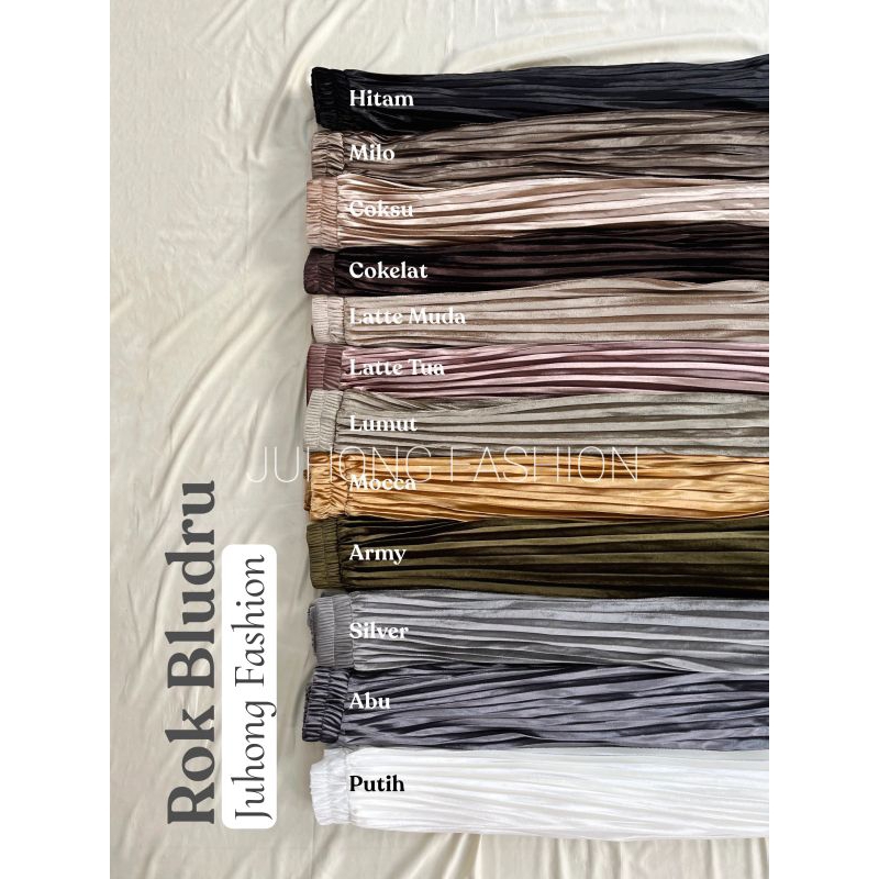 NADINE - Rok Plisket Velvet Beludru Midi & Panjang Polos Premium Import Murah