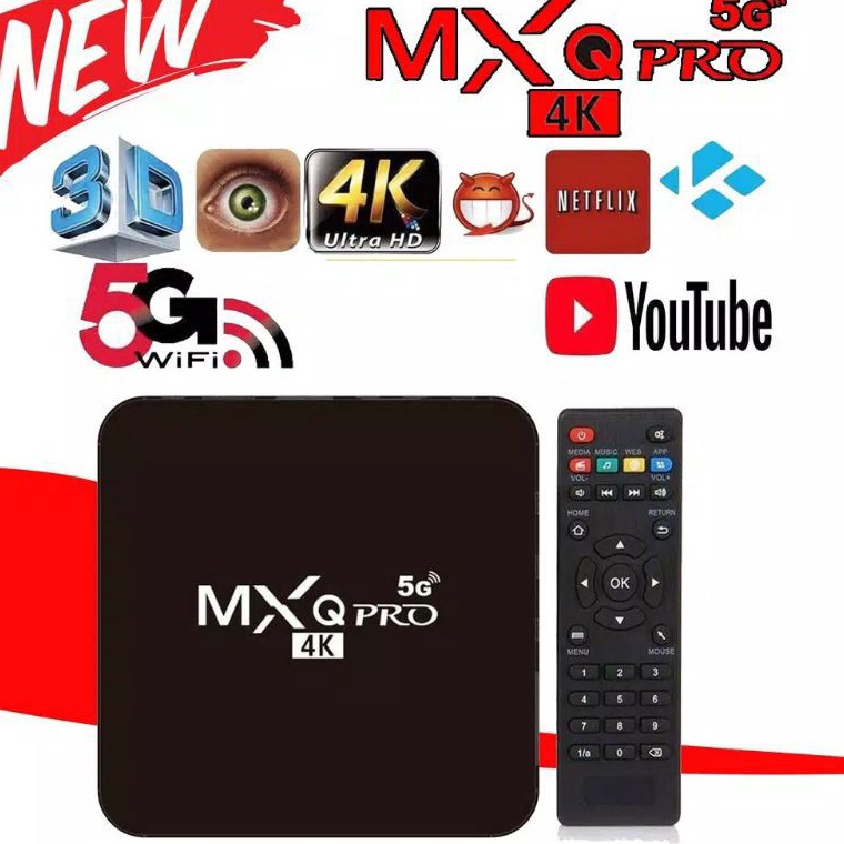 YU Android Tv Box MXQ Pro 5G  Smart Tv 4K Ultra HD 5G  Smart Tv Ultra HD MXQ Pro 5G 2Gb Ram 16Gb Rom