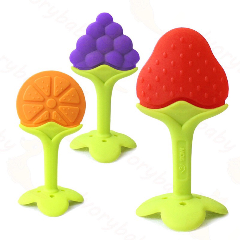 Gigitan bayi silikon bentuk buah baby teether gigitan bayi buah