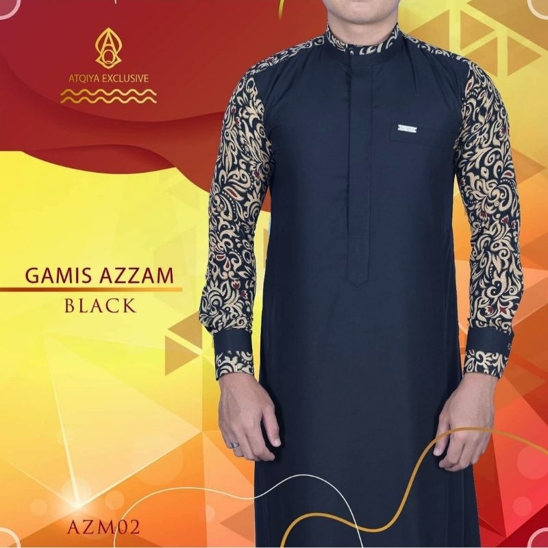 Gamis Azzam Atqiya Exclusive / Thobe Azzam / Batik / kekinian / Jubah pria / laki-laki / Hawi Collec