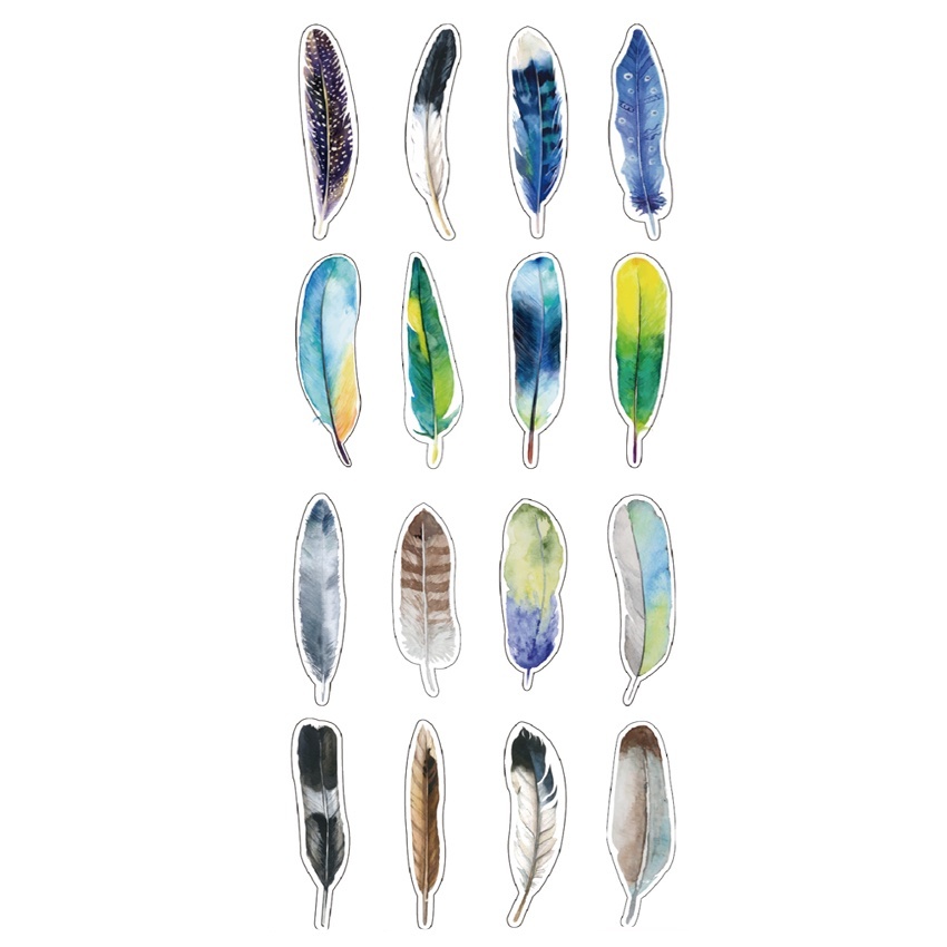 

Paper Bookmark Colourful Feathers