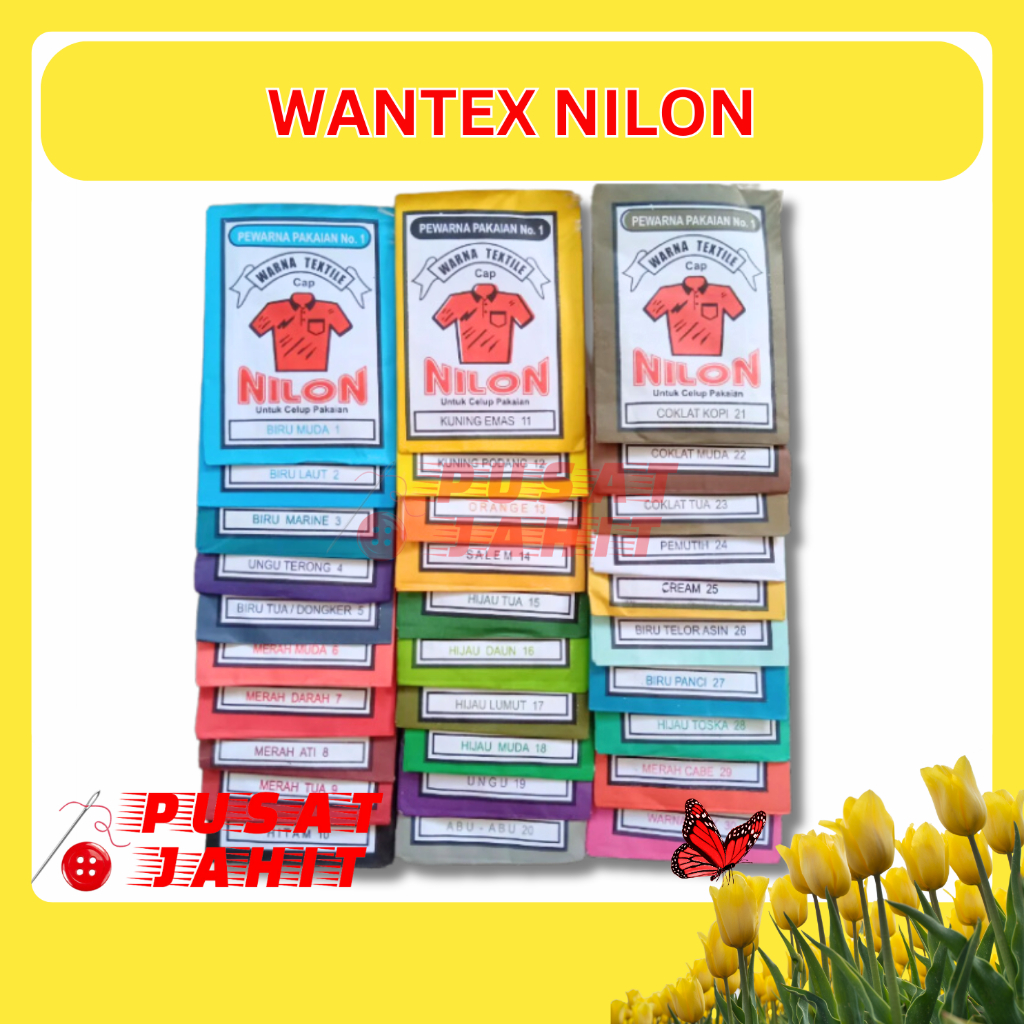 Pewarna kain - pewarna tekstil - pewarna pakaian - wantex - wantek bubuk merk Nilon