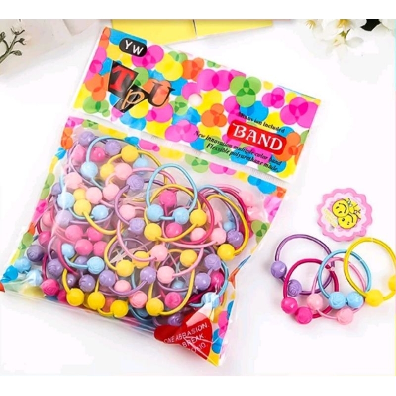 Ikat Rambut Anak isi 50 pcs // Ikat Rambut Karakter